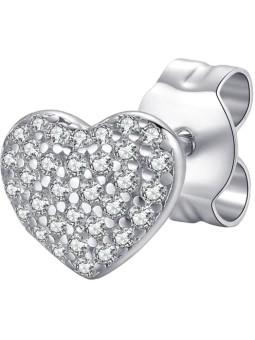 Rosato Orecchini singoli in argento Cuore con zirconi Story RZO046 donna