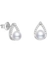 Beneto Eleganti orecchini a bottone in argento con vera perla d'acqua dolce AGUP2266P donna