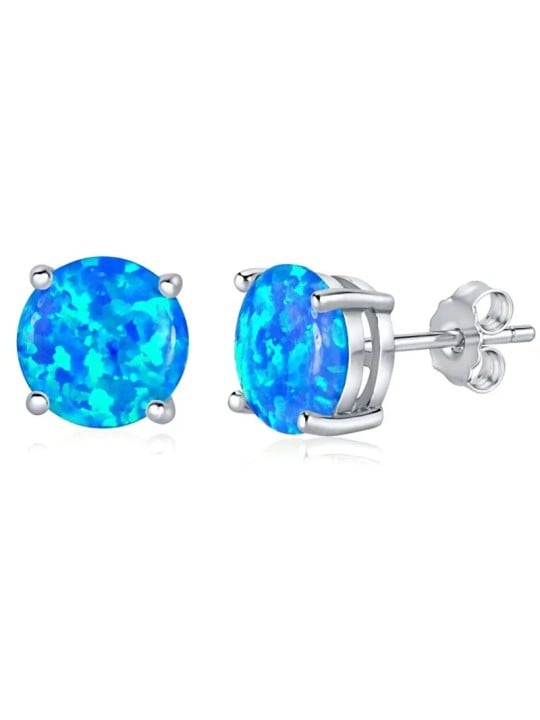 Silvego Orecchini in argento con opale sintetico blu JJJEB302004 donna