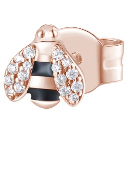 Rosato Orecchini singoli in bronzo con zirconi Storie alveare RZO050 donna