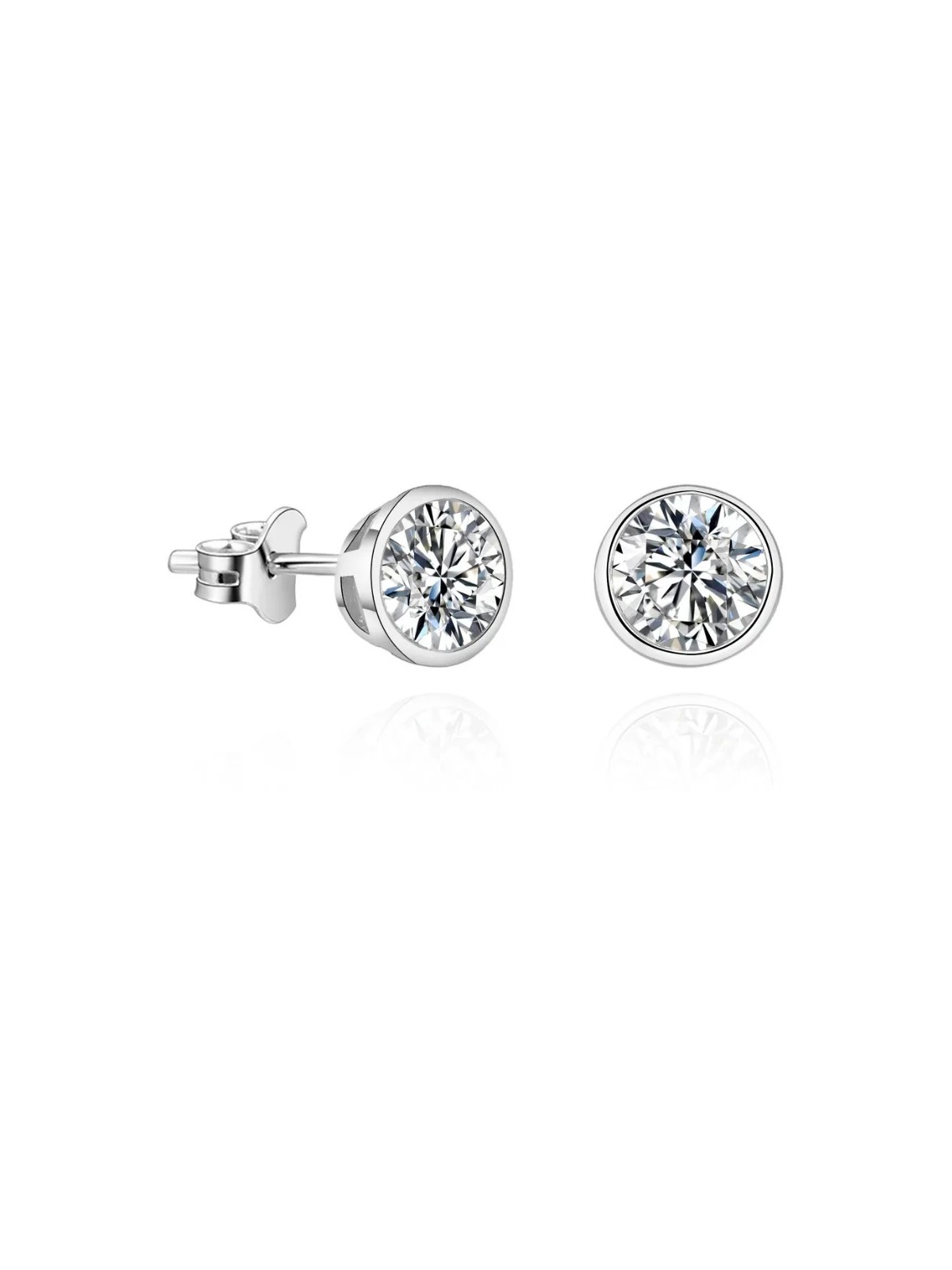 Beneto Orecchini graziosi con zircone scintillante AGUP - Diametro: 0.5 cm donna