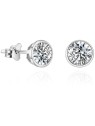 Beneto Orecchini graziosi con zircone scintillante AGUP - Diametro: 0.5 cm donna