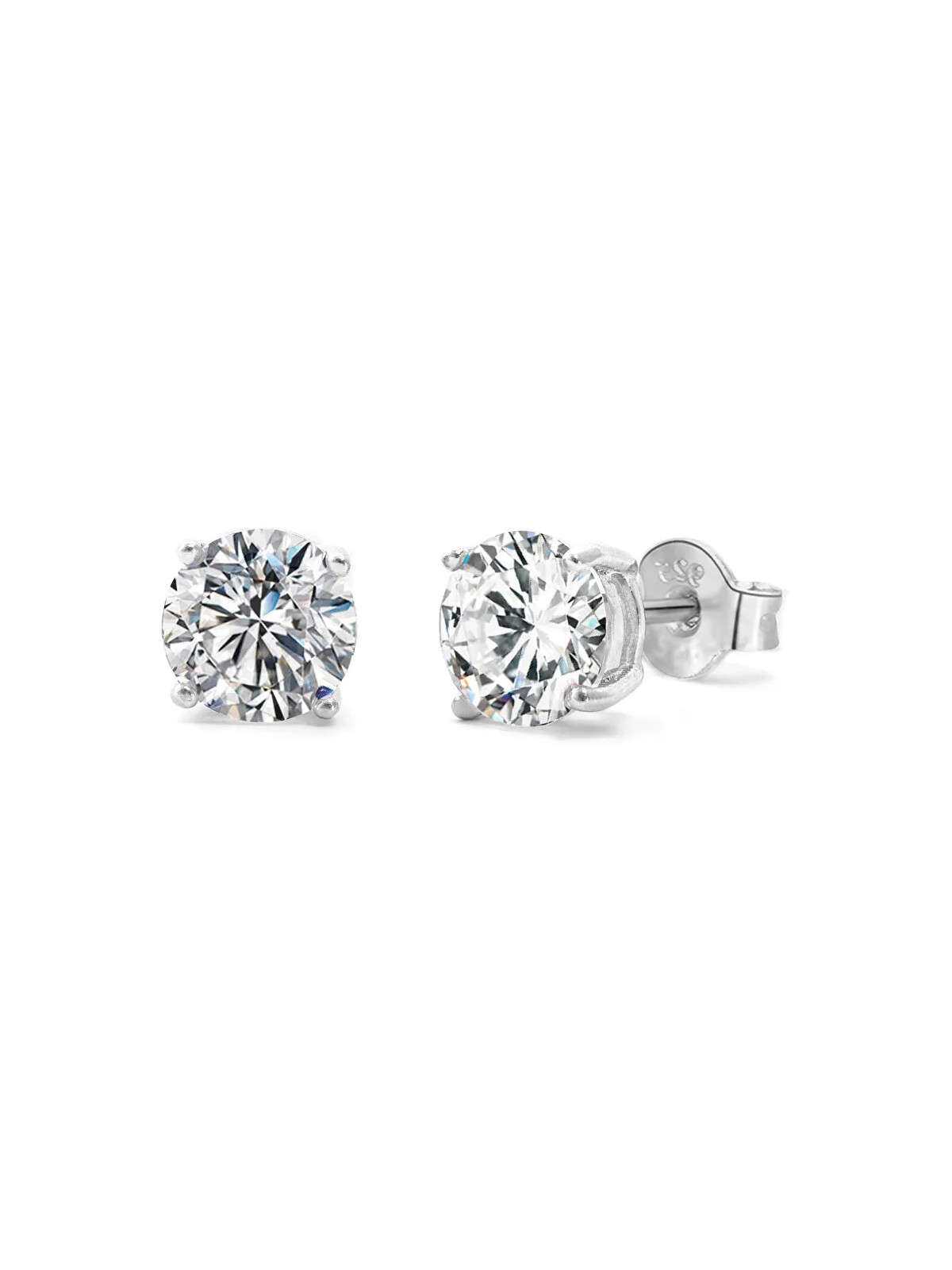 Beneto Bellissimi orecchini a bottone con zircone scintillante AGUP - Diametro: 0.4 cm donna
