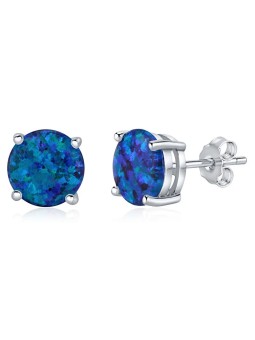 Silvego Orecchini in argento con opale sintetico blu scuro JJJ302004DB donna
