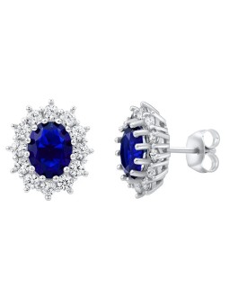 Silve Orecchinigo in argento con zaffiro blu sintetico Kate JJJ985EB donna