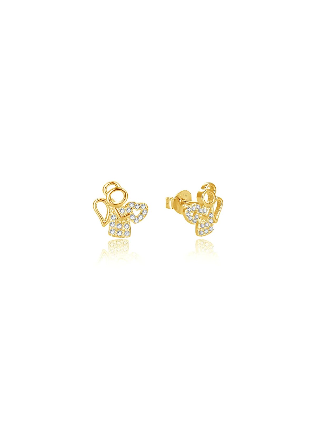 Beneto Deliziosi orecchini a forma di angelo placcati in oro AGUP2666-GOLD donna