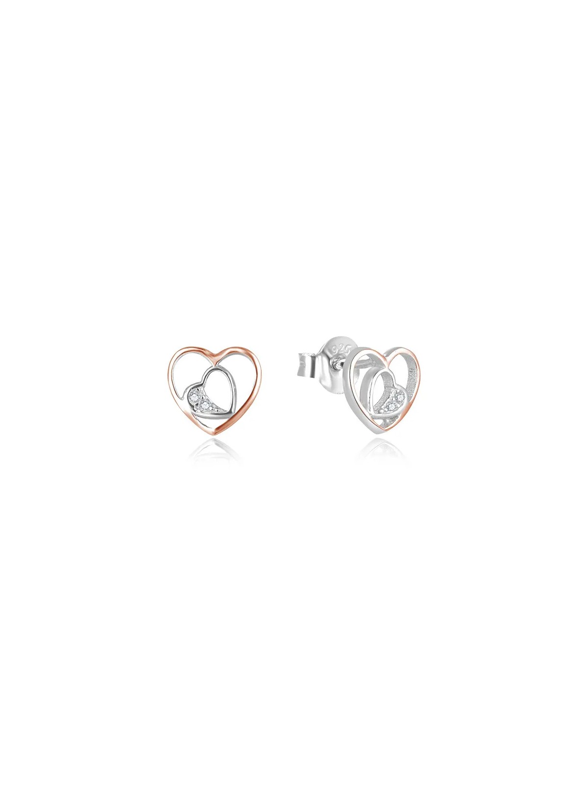 Beneto Orecchini romantici a forma di cuore bicolore AGUP2688-RHR donna