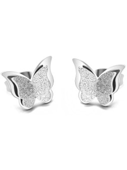 Troli Orecchini a farfalla in metallo e acciaio Butterfly KES-048-SIL donna