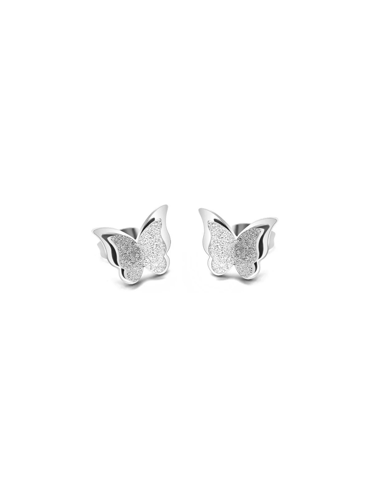 Troli Orecchini a farfalla in metallo e acciaio Butterfly KES-048-SIL donna