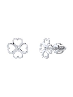 Silve Orecchini giocosi a forma di quadrifoglio in argento portafortuna SILVEGOB31853SBD donna