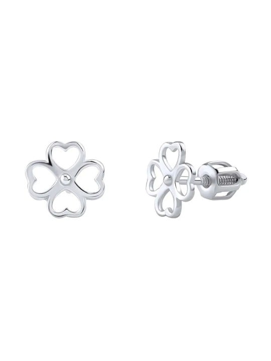 Silve Orecchini giocosi a forma di quadrifoglio in argento portafortuna SILVEGOB31853SBD donna