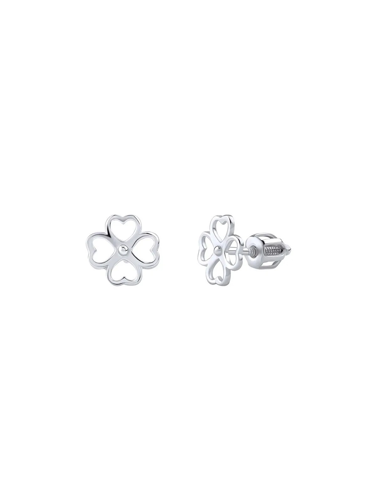 Silve Orecchini giocosi a forma di quadrifoglio in argento portafortuna SILVEGOB31853SBD donna