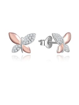 Beneto Orecchini bicolore in argento farfalle AGUP2614 donna