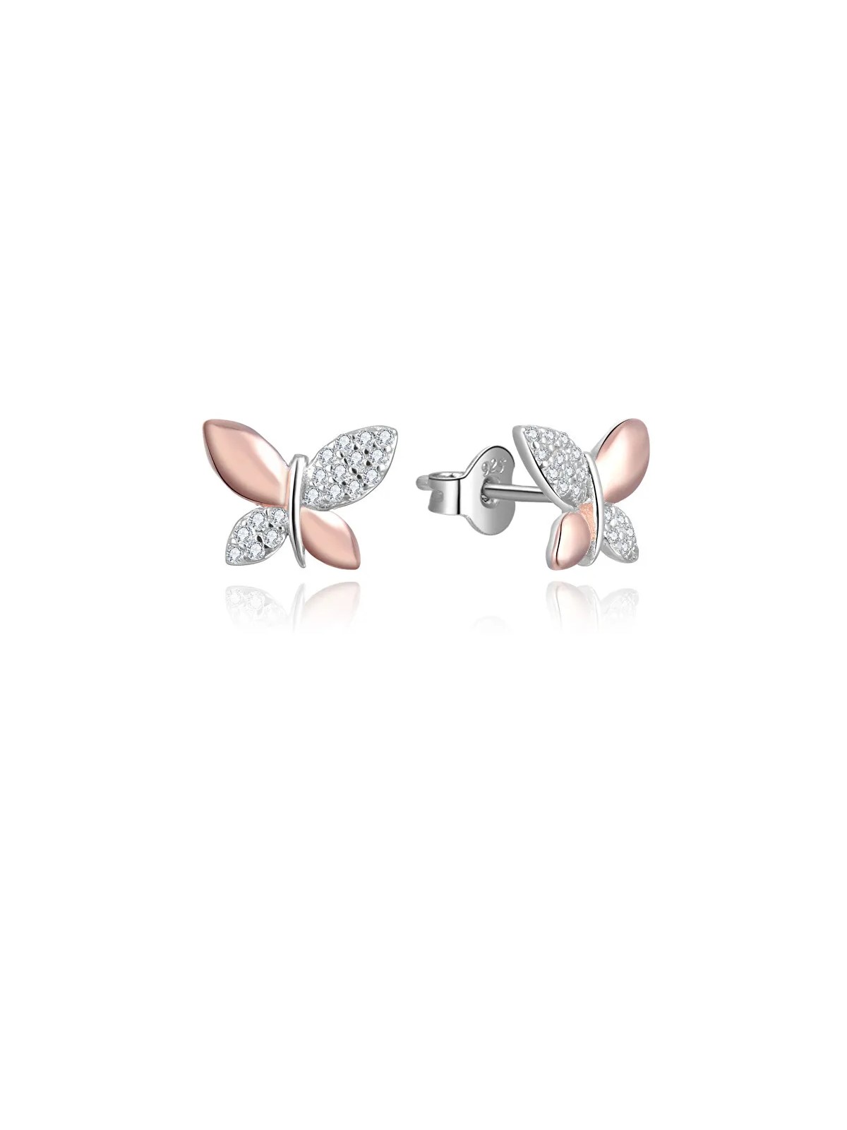 Beneto Orecchini bicolore in argento farfalle AGUP2614 donna