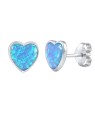 Silvego Orecchini a cuore con opali sintetici blu LPS0857B donna
