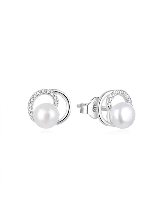 Beneto Eleganti orecchini di perle con zirconi AGUP1321PL donna