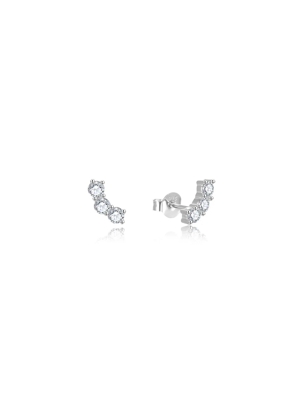 Beneto Orecchini longitudinali in argento con cristilla trasparente AGUP2703 donna
