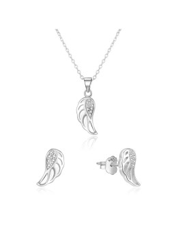 Beneto Set di gioielli in argento con ali d'angelo AGSET64RL (collana, orecchini) donna