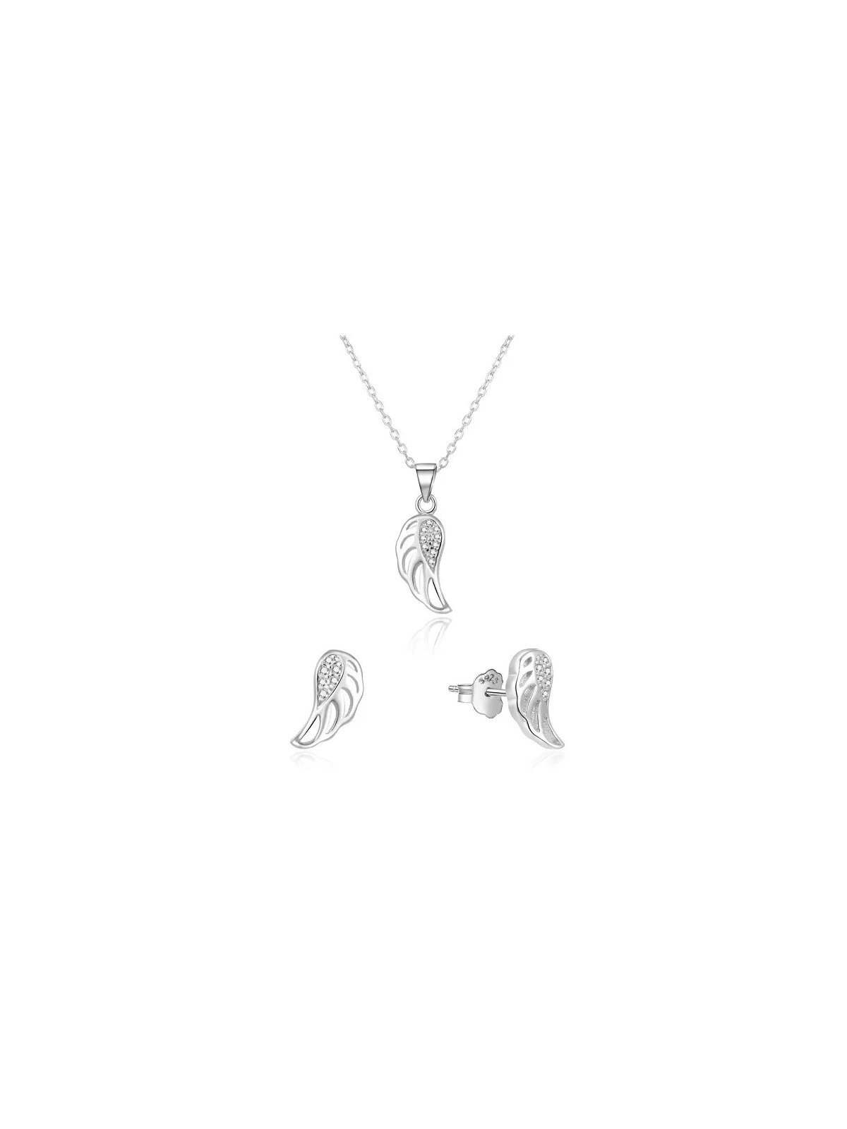 Beneto Set di gioielli in argento con ali d'angelo AGSET64RL (collana, orecchini) donna