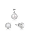 Beneto Bellissimo set di gioielli in argento con perle di fiume AGSET278L (pendente, orecchini) donna