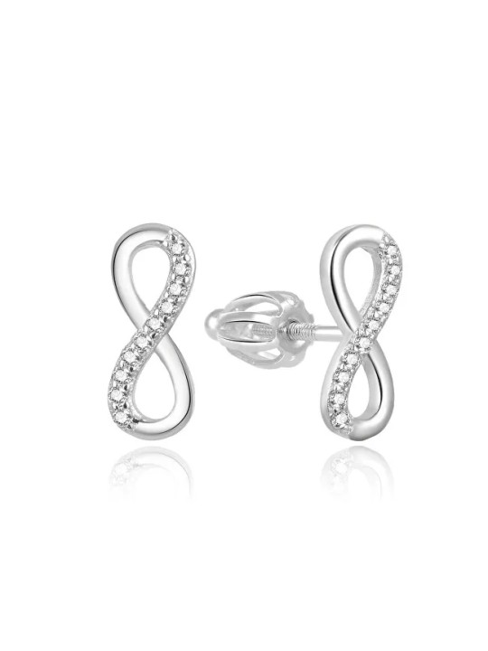 Beneto Orecchini in argento pregiato con zirconi Infinity AGUP2062S donna