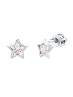Silvego Orecchini a bottone in argento con zirconi rosa Adina SILVEGOB70493BDSP donna
