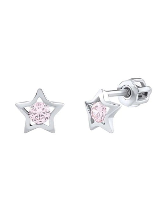 Silvego Orecchini a bottone in argento con zirconi rosa Adina SILVEGOB70493BDSP donna