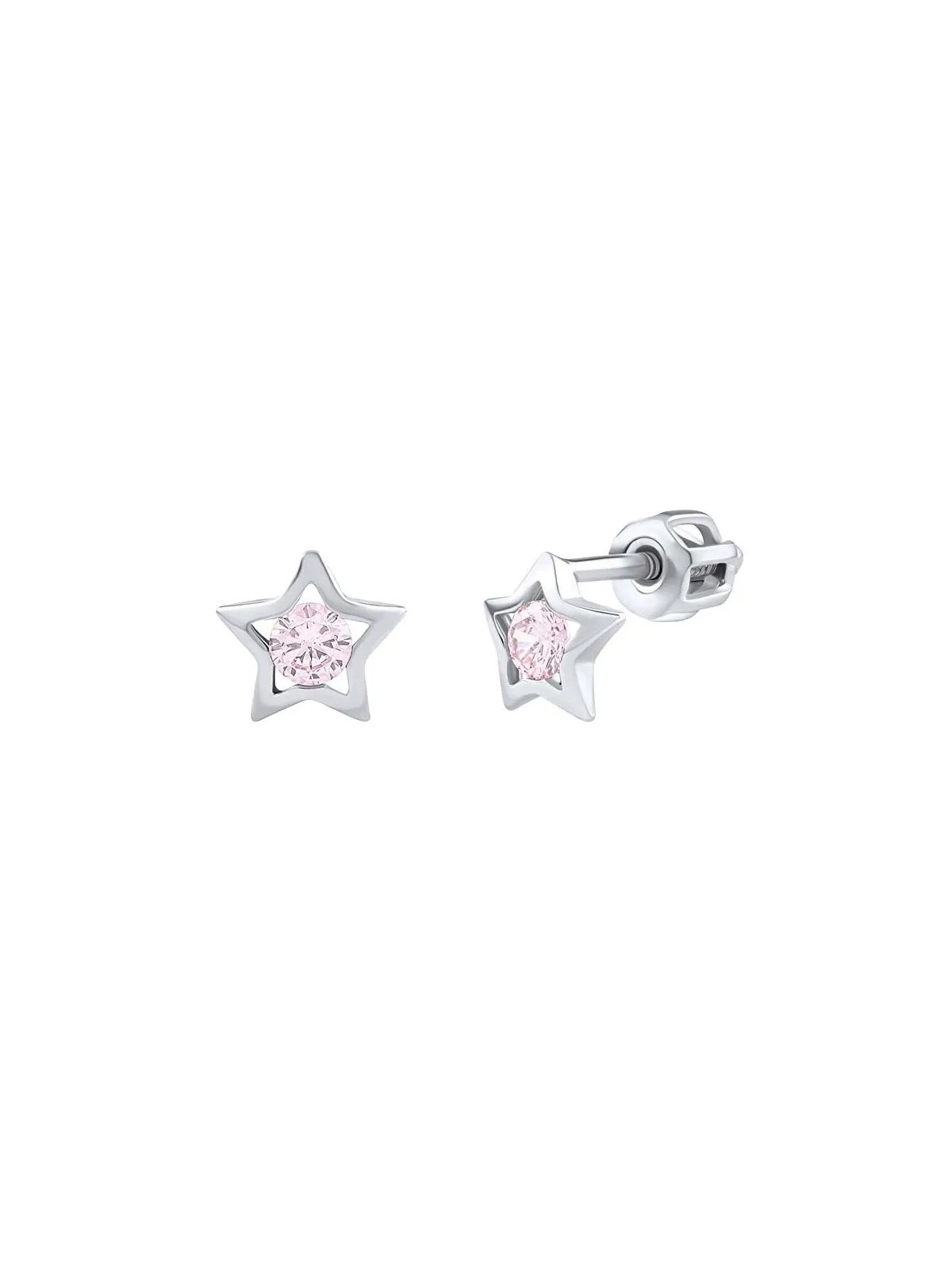 Silvego Orecchini a bottone in argento con zirconi rosa Adina SILVEGOB70493BDSP donna