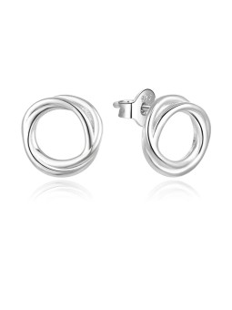 Beneto Orecchini minimalisti in argento con anelli AGUP1871 donna