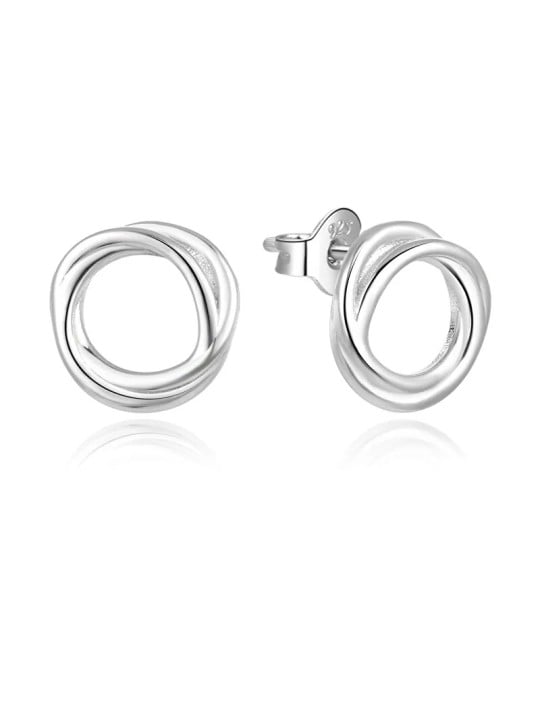 Beneto Orecchini minimalisti in argento con anelli AGUP1871 donna