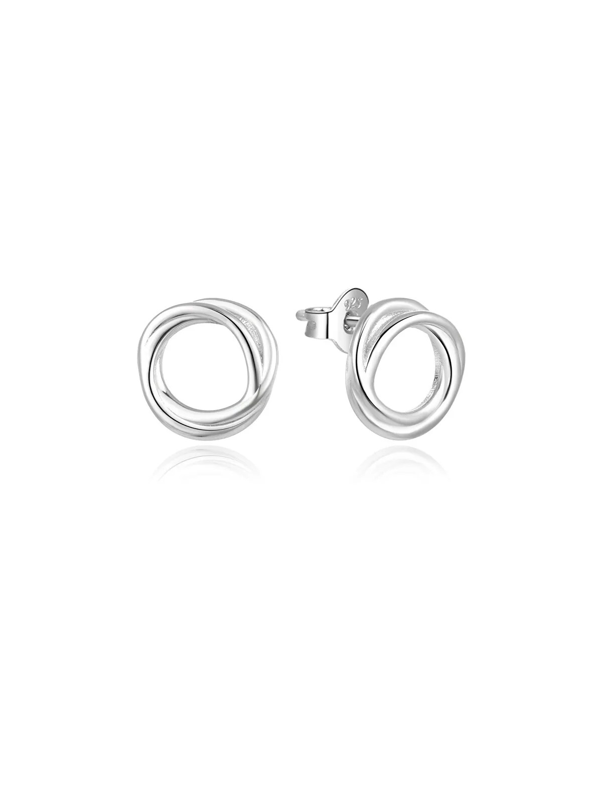 Beneto Orecchini minimalisti in argento con anelli AGUP1871 donna