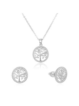 Beneto Parure di gioielli in argento con albero della vita AGSET213R (collana, orecchini) donna