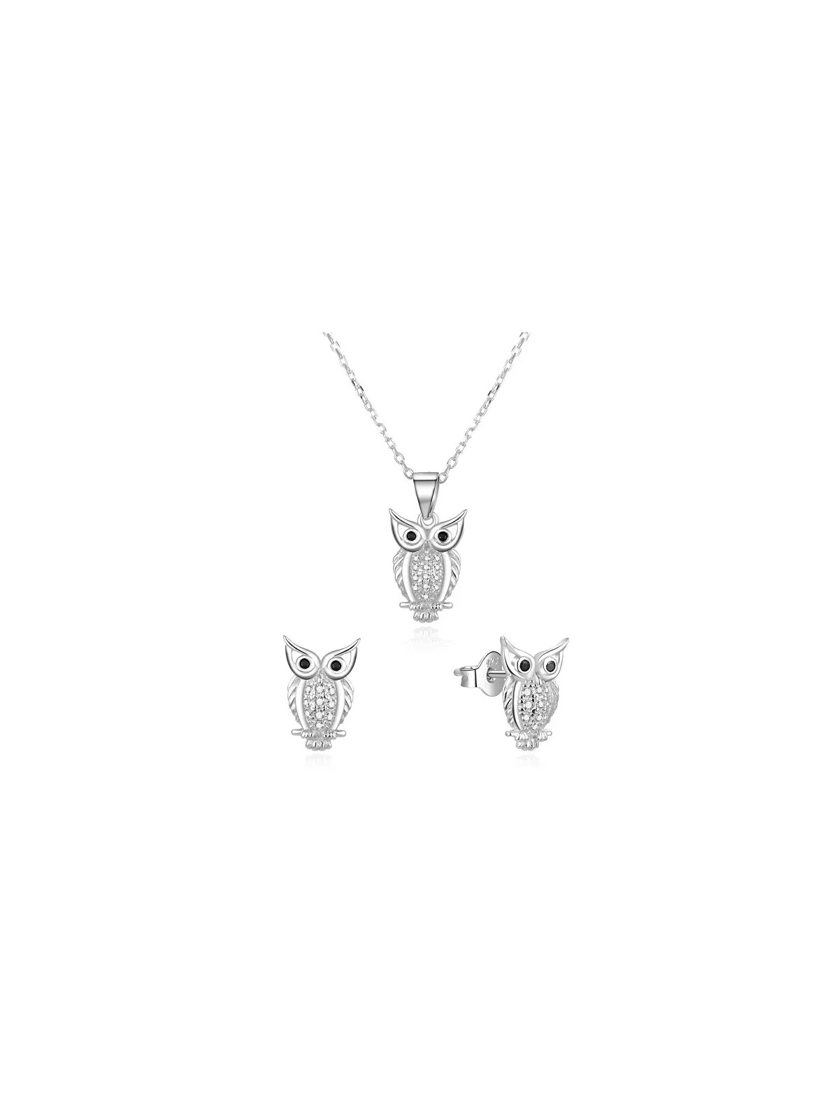 Beneto Set di gioielli in argento a forma di gufo AGSET61RL (collana, orecchini) donna
