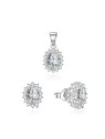 Beneto Parure di gioielli in argento con zirconi AGSET159 (pendente, orecchini) donna