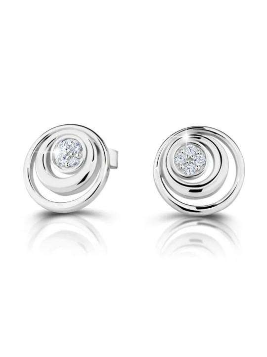 Modesi Orecchini a bottone in argento J234CZ-W donna