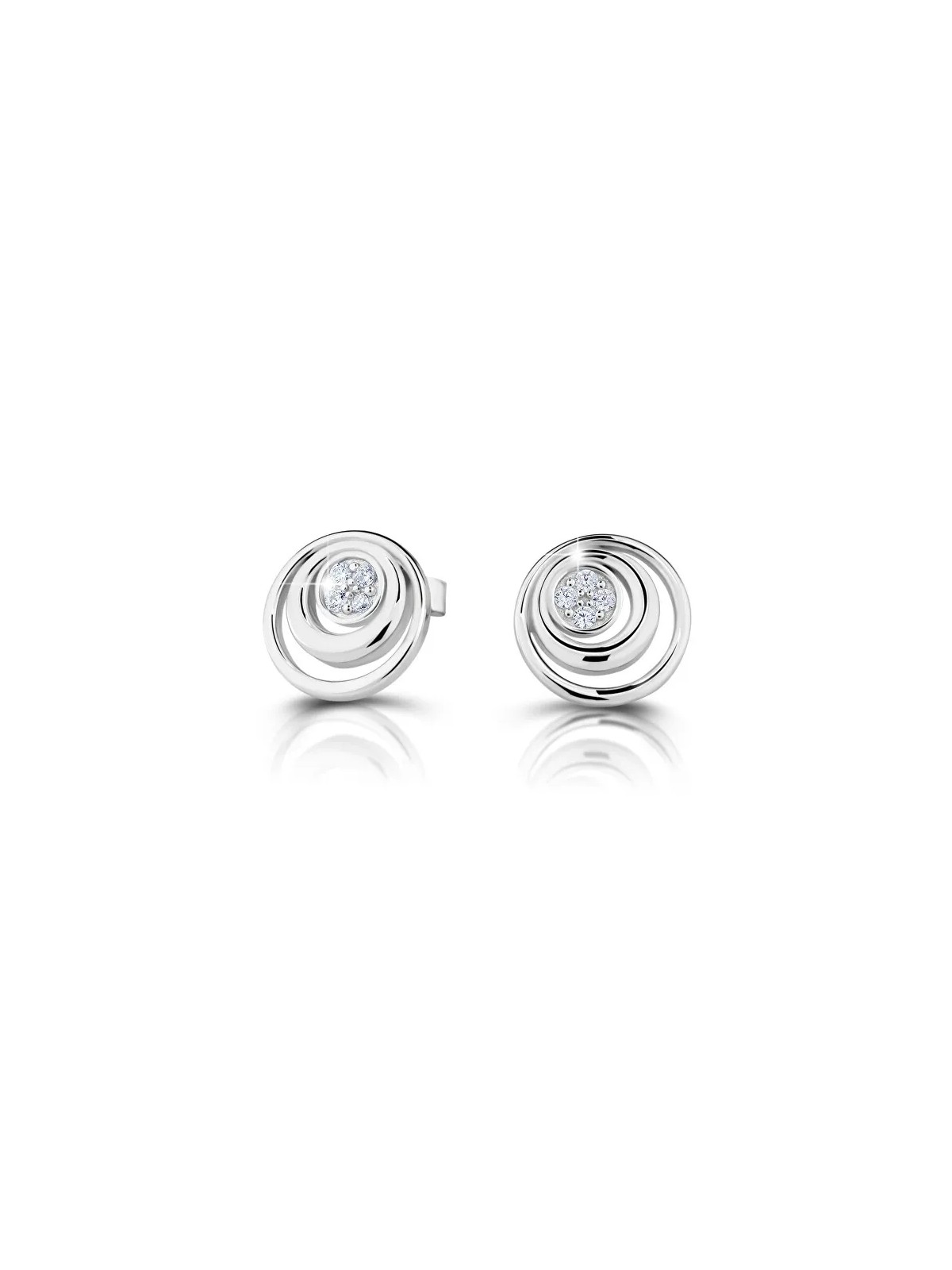 Modesi Orecchini a bottone in argento J234CZ-W donna