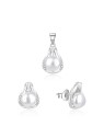 Beneto Elegante set di gioielli in argento con perle vere AGSET271PL (pendente, orecchini) donna