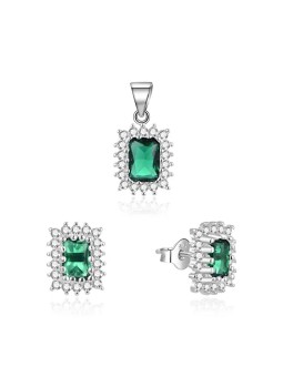 Beneto Elegante set di gioielli con zirconi TAGSET198 (pendente, orecchini) donna