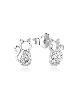Beneto Deliziosi orecchini in argento con zirconi Gatti AGUP682L donna