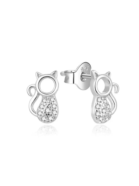 Beneto Deliziosi orecchini in argento con zirconi Gatti AGUP682L donna