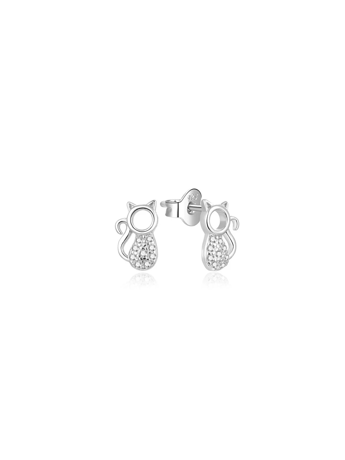 Beneto Deliziosi orecchini in argento con zirconi Gatti AGUP682L donna