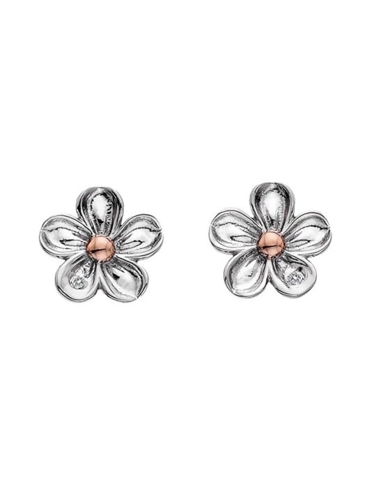 Hot Diamonds Orecchini a forma di fiore in argento con diamanti Non ti scordar di me DE618 donna