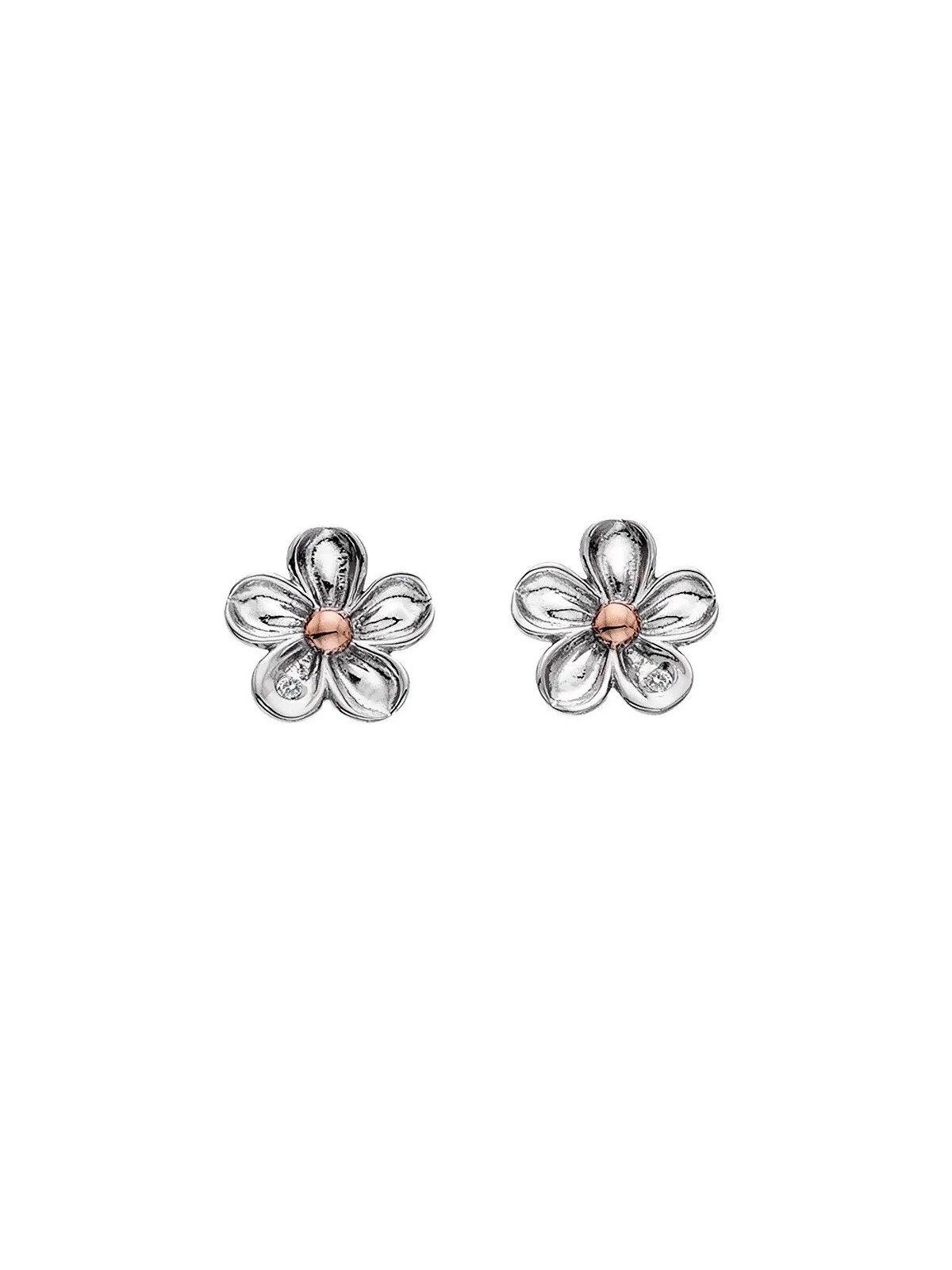 Hot Diamonds Orecchini a forma di fiore in argento con diamanti Non ti scordar di me DE618 donna