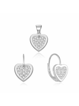 MOISS Set di gioielli romantici in argento a forma di cuore S0000272 (pendente, orecchini) donna