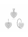 MOISS Set di gioielli romantici in argento a forma di cuore S0000272 (pendente, orecchini) donna