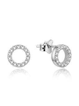 Orecchini a bottone in argento scintillante Beneto AGUP1461 donna