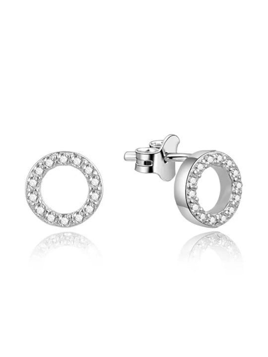 Orecchini a bottone in argento scintillante Beneto AGUP1461 donna