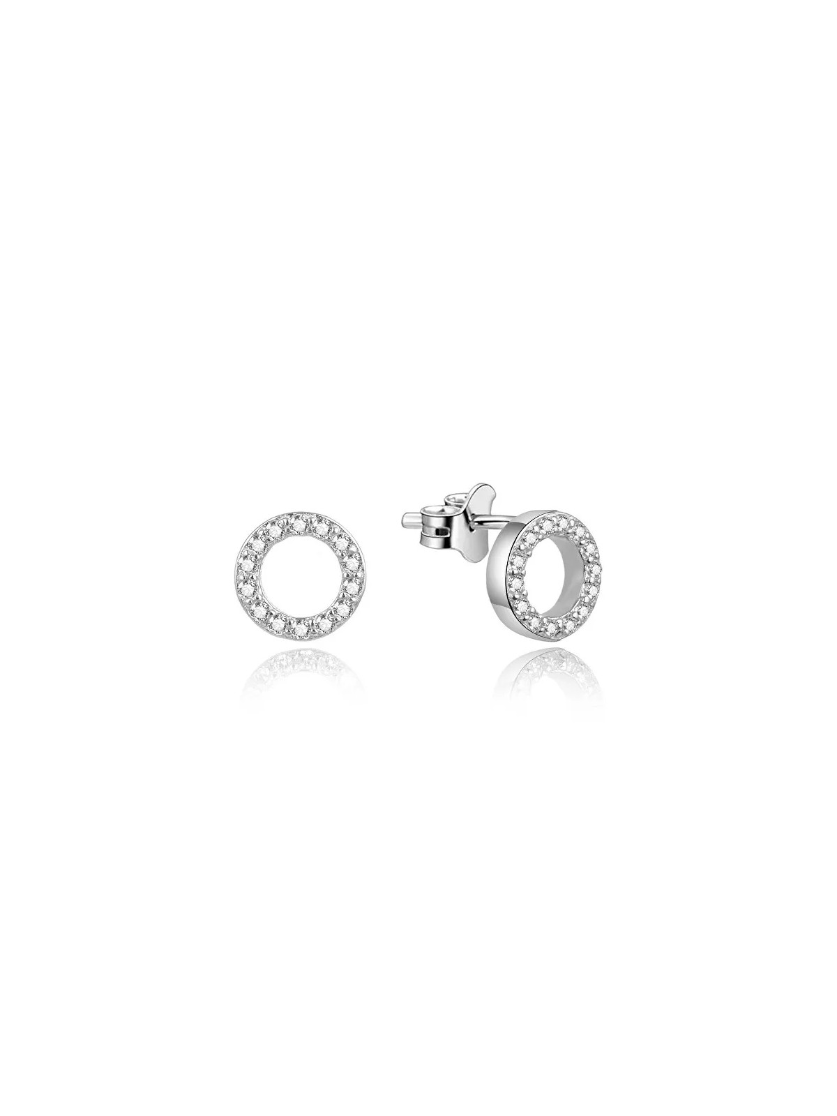 Orecchini a bottone in argento scintillante Beneto AGUP1461 donna