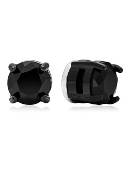 Troli Orecchini neri scintillanti con magnete 2 in 1 (perline, mini spilla) donna