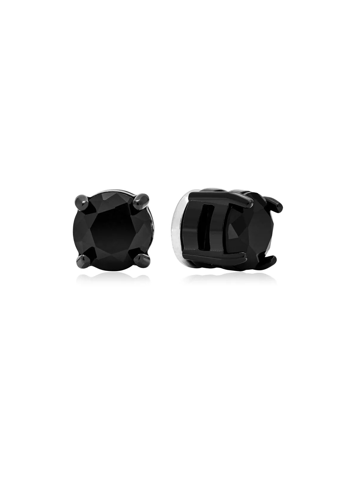 Troli Orecchini neri scintillanti con magnete 2 in 1 (perline, mini spilla) donna